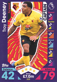 Troy Deeney Watford 2016/17 Topps Match Attax Captain #323